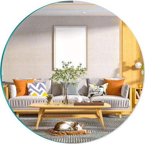 1 Pièce Miroir Adhésif Rond 30cm Diamètre Verre Standard (1/5)