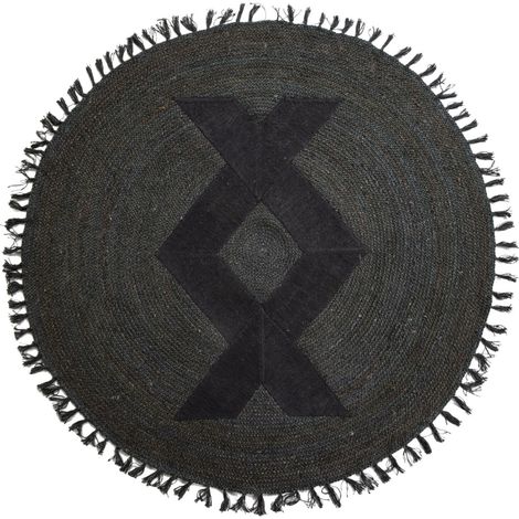 Tapis 200 x 200 cm Jute - Noir