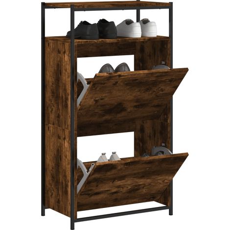 Schuhschrank Räuchereiche 60x34x112 cm Holzwerkstoff