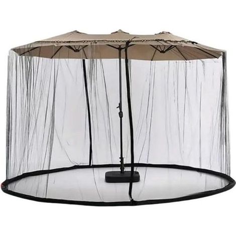 Moustiquaire double face pour parasol de terrasse, filet , fond de tuyau d'eau avec double fermeture éclair, auvent escamotable (1/5)