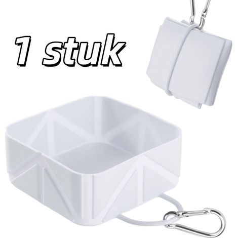 Gamelle pliable pour chat et chien avec couvercle, portable pour voyage, capacité 500 ml, grise (1/5)