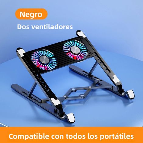 Nouveau support refroidissant pliable pour ordinateur portable avec hauteur réglable pour ordinateurs 11-17,3 pouces, 2 ventilateurs (1/5)