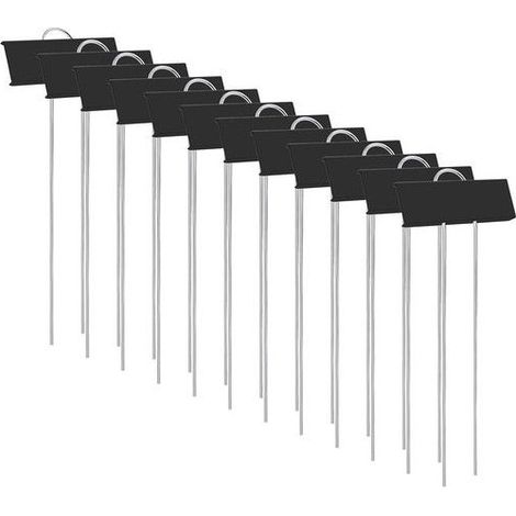 Étiquettes de jardin en métal - 12 pièces - Acier inoxydable - Revêtement titane noir - Résistant aux intempéries (1/5)
