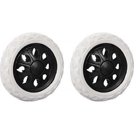 Lot de 2 roulettes de rechange 16 cm – Mousse de caoutchouc et plastique – Pour chariots de courses et poussettes – Installation facile