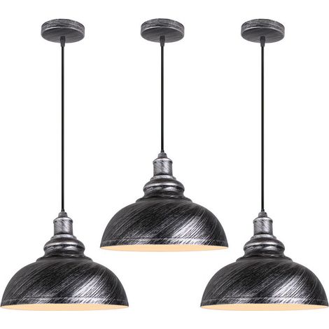 Lot de 3 Lustre en Fer Suspension Plafond Eclairage Décor Lampe Suspension Luminaire pour Salon Chambre Couloir (1/5)
