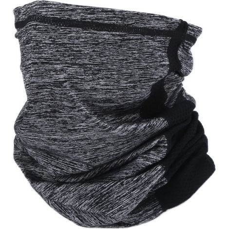 Tour de cou réutilisable, masque de protection respirant pour homme, couvre-visage anti-UV, idéal vélo moto extérieur, gris. (1/5)