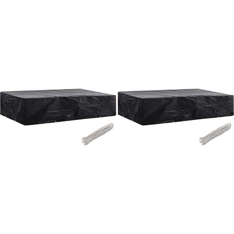 vidaXL Housses de chaise de jardin 8 œillets 2 pcs 218 x 77 x 55 cm (1/5)