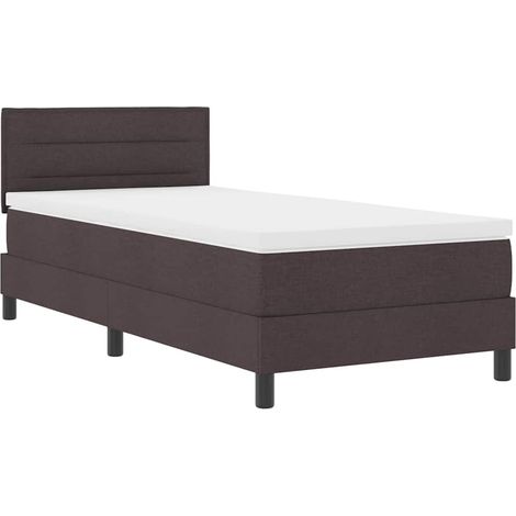 Maison Exclusive - Lit à ressorts avec matelas Marron foncé 80 x 200 cm tissu