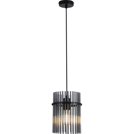 Searchlight Swizzle Suspension, noir mat, tiges fumées, 1 douille E27 (1/5)