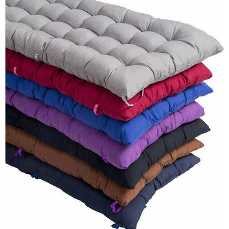 Coussin rectangulaire en coton pour banc de jardin 2 ou 3 places, 8 cm d'épaisseur, pour chaise longue, , intérieur et extérieur, gris, 110 x 40 cm (SKU produit : 92543006 SKU Offre : 722ZD17) (1/5)