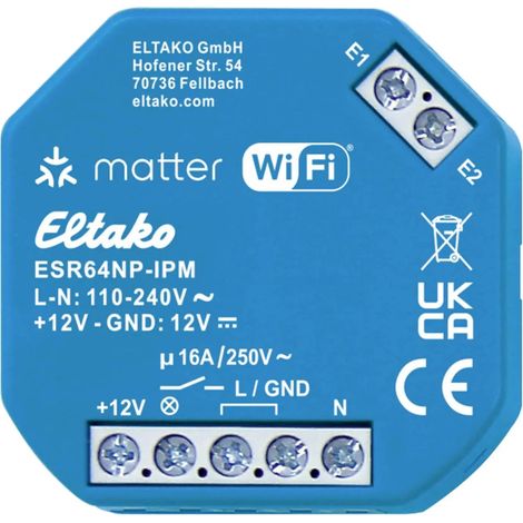 [NEUWERTIG] B-Ware Eltako Stromstoß Schaltrelais Relais Esr64 Np Ipm Smart Home Blau Ip Matter Wi Fi