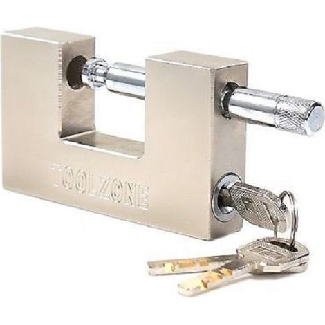 TrAdE Shop Traesio - Lucchetto Antiscasso Catenaccio 100mm Corazzato Blindato 3 Chiavi Serranda -