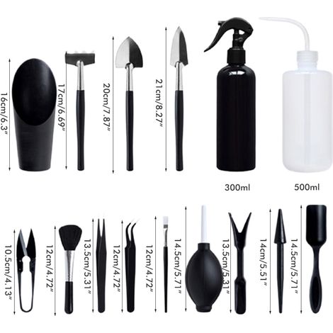 Ensemble de 15 outils de jardin robustes, mini-outils de jardinage à main, cadeau idéal pour les jardiniers. (1/5)