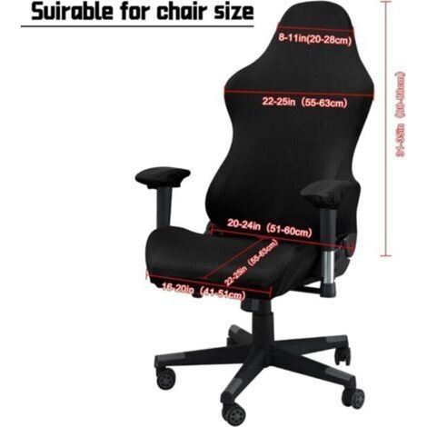 Stuhlbezug – 90 x 200 cm – Elastische Mikrofaser (92 % Polyester, 8 % Elastan) – Für Bürostühle und Gaming-Stühle – 1 Stück (1/5)