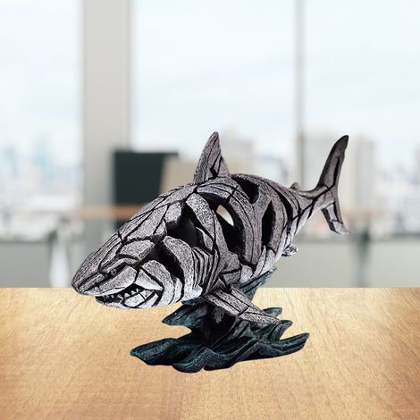 Sculpture animale moderne miniature en résine, requin décoratif pour maison, cadeau pendaison de crémaillère (coffret) (1/4)