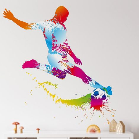 Décoration murale football, stickers muraux football, décoration de chambre football, articles de football, art mural 3D football, affichez vos buts, stickers muraux football pour lit (1/4)