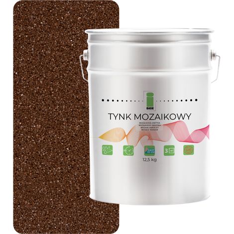 Enduit mosaïque en résine brune, classe 1, résistant au gel, 12,5 kg