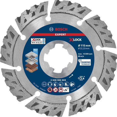 Bosch EXPERT MultiMaterial X-LOCK Diamond Cutting Disc 115 x 2223 x 24 x 12mm (1/5)