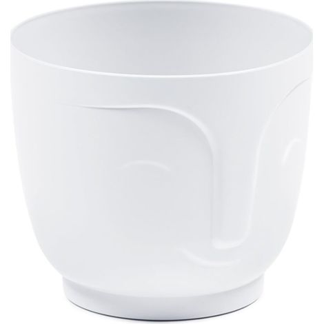 Pot de fleurs en plastique blanc Atena 14,3 x 16,5 cm