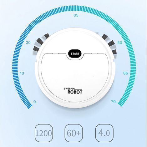 3-in-1 Smart USB-Saugroboter mit automatischer Saug-, Kehr- und Wischfunktion für kleine Wohnungen – Weiß (1/3)