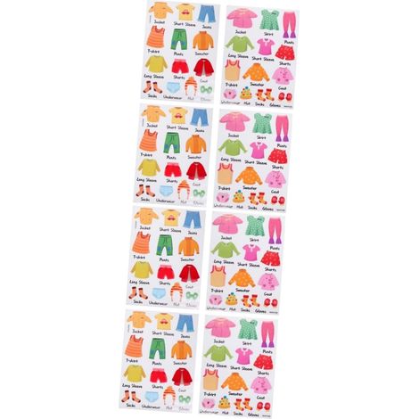 4 Ensembles armoire stickers dessin animé armoire à vêtements décoration armoire de rangement étiquette de classement de l'armoire étiquettes de tri de garde-robe (1/5)