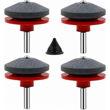 Afilador de cuchillas para cortacésped, 4 piezas, Universal, accesorios para cortacésped con 1 Uds., Kit de equilibrio de cuchillas (1/4)