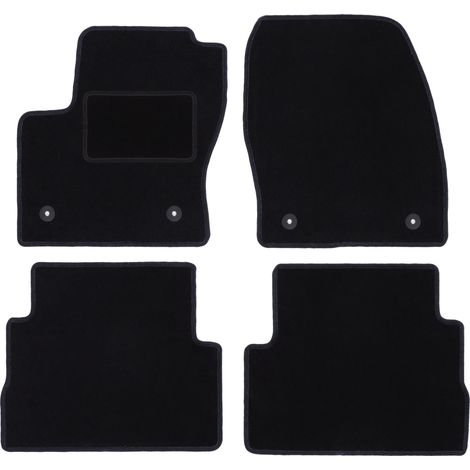 Alfombrillas de terciopelo negro para Ford Kuga MK2 SUV (2012-2019).