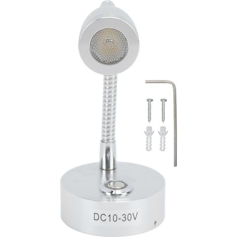 Lampe de chevet LED RV à température de couleur réglable, haute luminosité, tension 10-30V DC, argent, pour camions, camping-cars, bateaux et yachts (1/5)