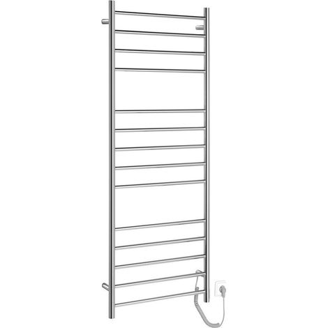 Sèche-serviettes électrique REDONDO, rond, 600x1500 mm, 130 W, inox poli (1/4)