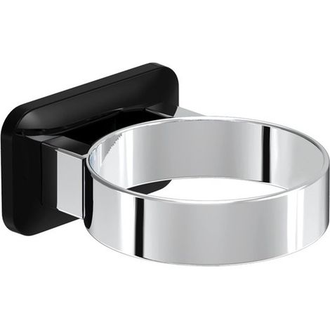 Soporte premium para secador de pelo - Soporte de pared universal - Montaje en pared - Autoadhesivo - Soporte para secador de pelo - Negro (1/5)