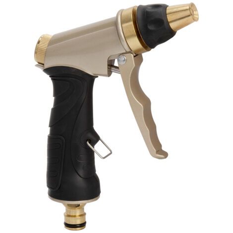 Pistolet d'arrosage, Pistolet Arrosoir 100% métal Buse en Laiton Massif avec Fonction de Verrouillage Pistolet Multifonction Haute Pression pour l'irrigation et Le Nettoyage (1/5)