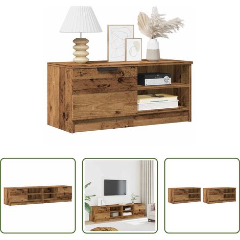 vidaXL Altholz - TV-Schränke 2 Stk. Altholz-Optik 80x35x36,5 cm Holzwerkstoff (1/5)