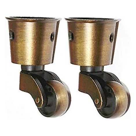 Lot de 2 roulettes en laiton, grande capacité de charge, roulettes universelles pour meubles (FMY) (1/3)