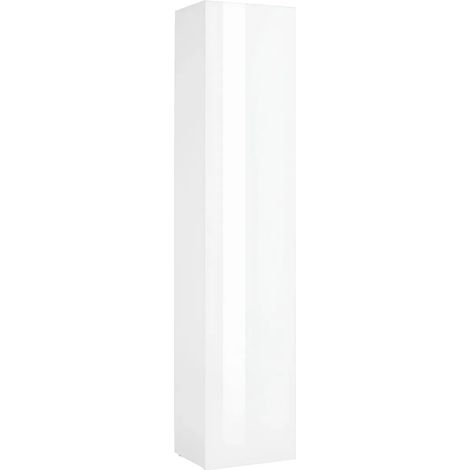 Colonna Armadio Multiuso Bianco Lucido 4 Ripiani 40x30x180 cm Moderno