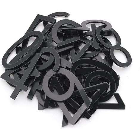 Adhesive Numbers 50mm 0-9 Stickers House Number Numbers Acrylic Mailbox 2mm Thickness Black (1/5)