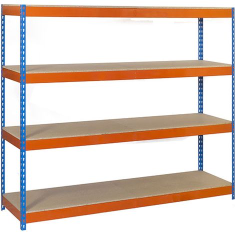 Simonrack Simonforte 1804-4 scaffale metallico blu arancione legno