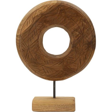 Objet Déco Rond en Teck "Dorat" 38cm Naturel