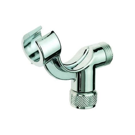 Valentin – Support de douchette téléphone à fixer sur robinetterie 1/2" – ABS chromé – Pour salles de bain – Barre et pommeau inclus