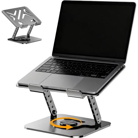 Laptopständer, faltbarer Laptopständer mit 360° drehbarem Fuß, höhenverstellbar, ergonomisch, belüfteter Laptopständer für MacBook, Dell, 11-17 Zoll Laptops (1/5)