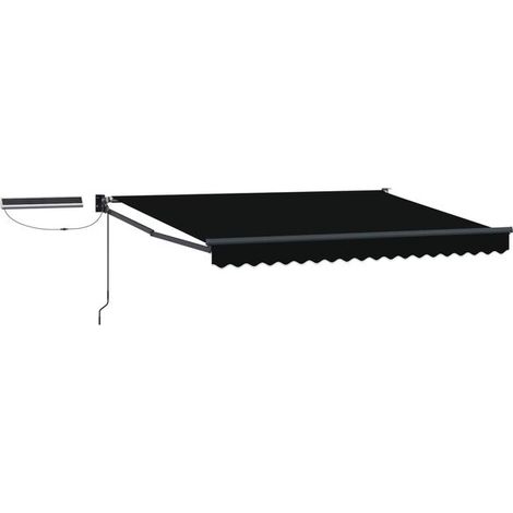 Store banne motorisé rétractable, noir et gris anthracite, 3 x 2,5 mètres (1/5)