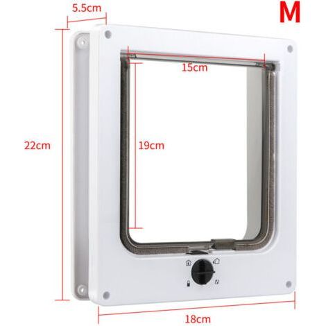 Chatière étanche avec système de verrouillage rotatif à 4 positions pour chat et petit chien, facile à installer et à utiliser, version améliorée (1/4)