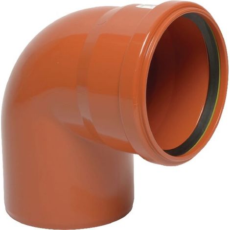 Coude universel PVC-U 110mm – Angle 87° – Raccord femelle/mâle avec joint SBR – Norme DIN EN 1401 2000 – Stabilo-Sanitaer - 16151110087 (1/2)
