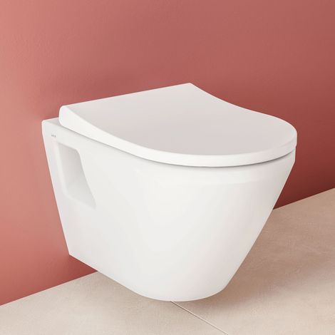 VitrA Integra Round Rimless Wall Hung Toilet (inc Slim Seat) (1/5)