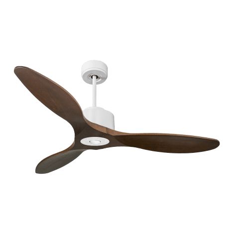 Modulo Regular Ring - Super destratificateur et ventilateur DC 132 cm Blanc pales bois sombre sans Lumière 25 à 40 m² (1/5)