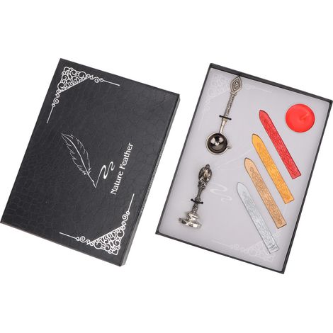 Kit de timbre à cire vintage classique, bandes de cire autocollantes DIY, accessoires de sceau à cachet, ensemble complet. (1/5)