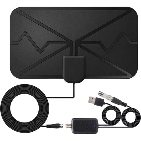 Antenna TV digitale interna amplificata, canali locali gratuiti (1/4)