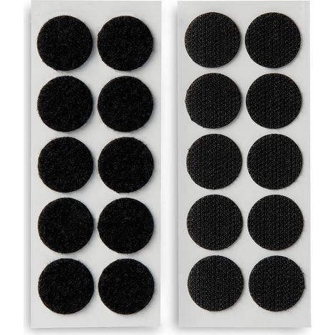 Discos de bloqueo adhesivos de gancho y bucle ø20mm. Negro, 2146-3, Inofix (1/2)