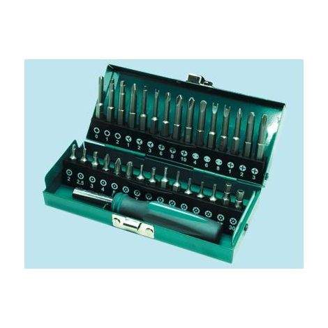 Set Wolfcraft 30 Inserti con Avvitatore Manuale e Valigetta