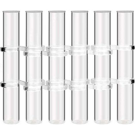 Lot de 6 tubes à essai en verre transparent pour vase à fleurs à charnière, pour décoration intérieure, taille L (1/4)