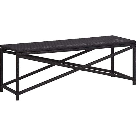 Banc de Jardin Extérieur en Résine Tressée et Acier Noir 120 cm pour Terrasse et Piscine - PANGIVO (1/5)
